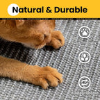 Conlun Cat Scratching Pad, 27.5x35.4in Sisal Mat Couch Protector | Indoor Cat Scratcher Mat, Mess-free, Anti-slip Backing, Hook&Loop Tape for Furniture Door Wall, Grey