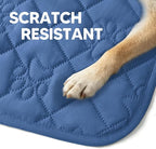 PAWFINITY Waterproof Couch Covers for Dogs, Pet Blanket for Sofa Washable | Paw Print Quilted, Hair Resistant, Anti Cat Scratch, Pee Proof Furniture Protector for 3 Seat Sofa and Bed, 30x80 Inch, Blue