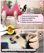 Kkiimatt Dog Grooming Hammock, Medium Hanging Harness Holder Hanger for Nail Clipping,Nail Trimming Hammock,Dog Sling Restraint with Thick Fabric Neck Support for Claw Care