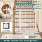 InnoTruth 29.6-39.1 in Wide x 35.5 in High Extra Tall Baby Gate, White | Indoor Metal Dog Gate for Stairs and Doorways, Auto Close Walk Through Door for Pets, Double Lock, Pressure or Hardware Mount
