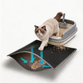 Cat Litter Mat Large 35x25in, Kitty Litter Box Mats Larger for Scatter-Free | 2-Layer Honeycomb Effective Litter Trapping Mat to Less Mess, Waterproof Cat Mat, Easy Lift & Dump to Clean,Mengbu(Gray)