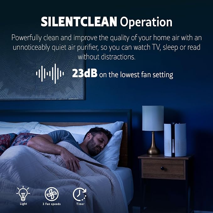 Kenmore Air Purifiers Up to 348 Sq.Foot with H13 True HEPA Filter | Child Lock, Sleep Mode for Small Rooms for Bedroom