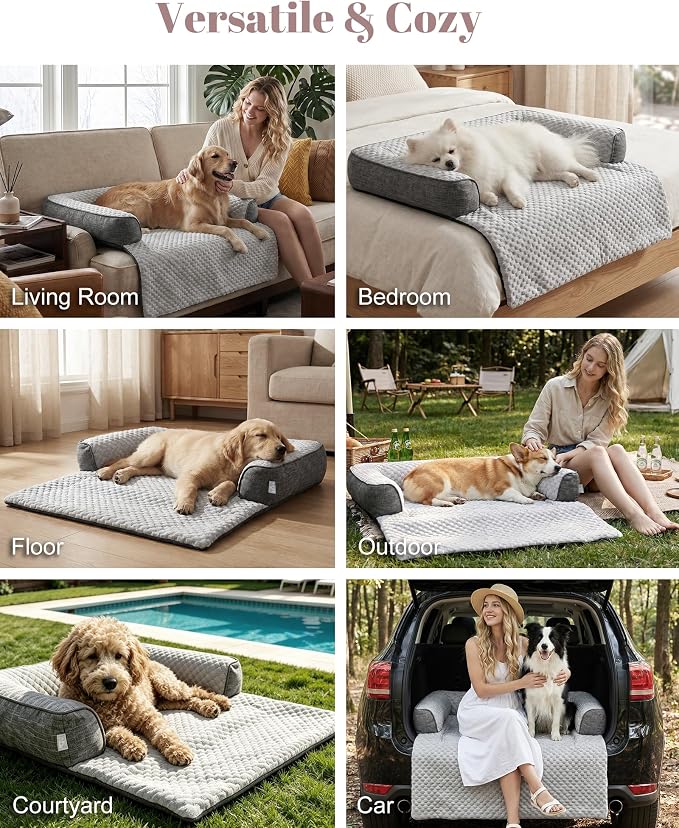 IUUI Dog Bed/Mat for Couch,Luxury Dog Couch Bed Sofa Furniture Protector | Non-Slip&Manchine Washable,Protects Sofa from Fur & Scratches,Ultrasoft Fluffy Texture,Cozy for All Size Dogs&Cats