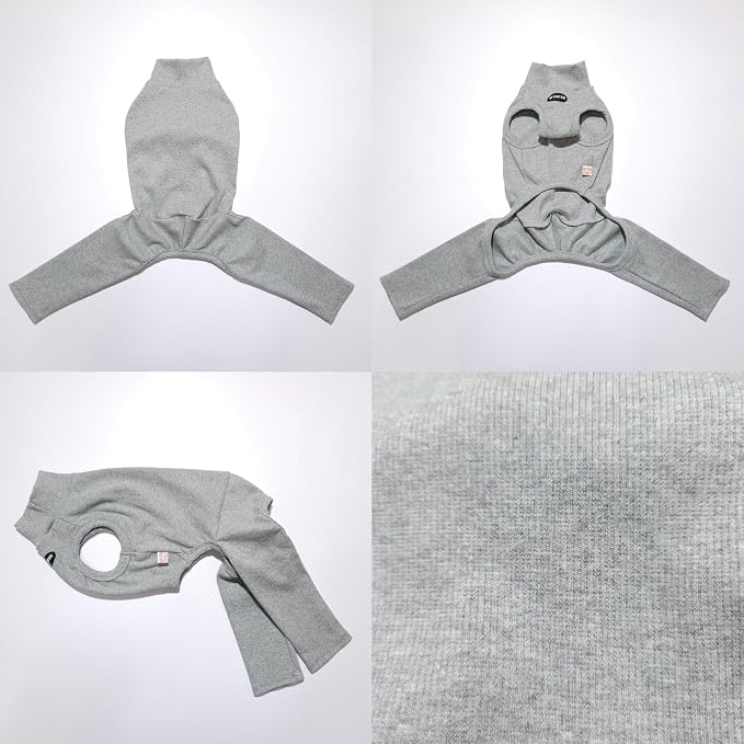D Doggy Star Italian Greyhound Clothes High-Stretch Sleeveless Onesie for Styling (S,Coordi Grey)