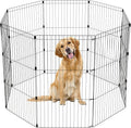 IRIS USA 42" 8-Panel Metal Pet Dog Puppy Playpen, Indoor/Outdoor Dog Fence, 58 x 58 x 42, Foldable, Customizable, Black
