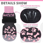 KOOLTAIL Dog Socks Shoes for Hot Pavement to Prevent Licking Paws, Winter Dog Boots&Paw Protector for Hardwood Floors Anti Slip,Traction Control Grip Booties for Small Medium Large Senior Dogs, Pink M