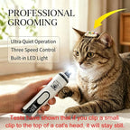 Dog Nail Grinder Whisper Quiet with Light for Sensitive Pets | 3-Speed Cat & Dog Nail Trimmers, Safe Painless Paws Grooming & Smoothing for Small Middle Large Pets (2 Replacement Head)