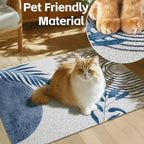 Cat Litter Mat Litter Trapping Mat, 40"x30" Waterproof Urine Proof Litter Box Mat Catcher Mat Non-Slip Washable for Kitty Kitten, Blue