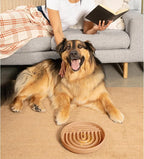 Slow Feeder Dog Bowls - Large Size Silicone Slow Eating Dog Bowl for Puppies & Dogs with Suction Cup -Dishwasher-Safe,Lick Mat Design,Reduces Gulping,for All Breeds,9.5”x1.5”-Terracotta