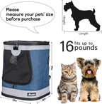 JESPET & GOOPAWS Pet Backpack Carrier for Small Dog, Puppy, Soft Carrier Backpack Ideal for Traveling, Hiking, Walking and Outdoor Activities with Family (Blue Grey)