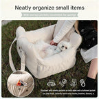 Elevated Dog Car Seat for Small Dogs up to 25 lbs — Memory Foam Cushion, Safety Tether & Non-Slip Base, Machine-Washable Waterproof Pet Travel Bed for Cars, SUVs & Trucks