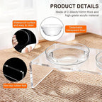 Clear Acrylic Elevated Dog Cat Bowls with Stainless Steel Bowls | Acrylic Elevated Dog Cat Bowls,Equipped with 2 Detachable Transparent Bowls and 2 Stainless Steel Bowls