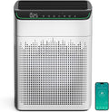 MERONTE Air Purifiers for Smoke Large Room, Cover Up to 1690 Ft² Off White | HEPA Filter with PM 2.5 Monitor, WiFi and Alexa Compatible, Dual Air Intake for Smoke, Odor