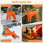Lelepet Waterproof Dog Raincoat, Hooded Dog Rain Jacket, Full Body Coverage | Adjustable Full-Body Dog Rain Coat, Built-in Collar and D-ring, Snowproof & Windproof Rain Jacket, Reflective Stripe