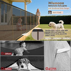 Miumoon 150 inch Reinforced Retractable Baby Gates 42 inch Tall | Retractable Dog Gate with No Crawl Through Reinforced Strip, 12 FT Extra Wide Retractable Gate for Indoor/Outdoor