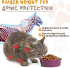 Roshtia 4 Sets Elevated Cat Bowls Ceramic Raised Cat Food Bowls with Metal Stand Dishwasher Safe Dishes Non Slip Elevated Food Plate(Gold,Paw)