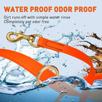 Viper Biothane K9 Working Dog Leash Waterproof Lead for Tracking Training Schutzhund Odor-Proof Long Line with Solid Brass Snap for Puppy Medium and Large Dogs 4ft, Hunter Orange