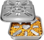 Slow Feeder Dog Bowls with Non-Slip Mat, Stainless Steel Metal Slow Feeder for Small & Medium Dogs, 2.5 Cups Pet Bowl for Fast Eaters, Slows Down Eating, Dishwasher Safe, Anti-Gulping Dog Bowl