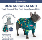 Spark Paws Dog Surgery Recovery Suit – Dog Recovery Suit After Surgery, Anti-Lick Dog Onesie, Abdominal Wound Protector, Soft Cone Alternative for Spay Neuter Male Female Pet Recovery - Dinosaurs, 2XL