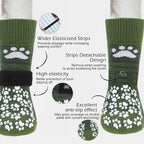EXPAWLORER Anti Slip Dog Socks to Prevent Licking Paws, Shoes for Hot Pavement, Dog Booties for Small Medium Large Senior Dogs, Traction Control Boots & Paw Protectors for Hardwood Floors ArmyGreen