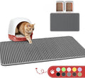 Powools Cat Litter Mat, 46 x 35 in, Waterproof, Non-Slip, Grey | Litter Trapping Mat, Easy to Clean, Litter Box Mat, Urine-Proof, Cat Toilet Training Systems Accessories, Indoor Cats