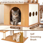 Gitelsnour Modern Cat Tree, 76'' Tall Cat Tower - 3 Big Platform GCT103WB