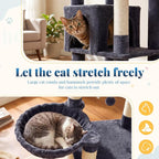 Hey-brother Cat Tree Tower, Wide Base, 5 Platforms for Multi-Cats, MPJ074G | 72.8 Inches Tall Furniture, 5 Plush Beds, Large Condo, Big Hammocks, Sisal Scratching Posts, for Indoor Adult Cat, Smoky Gray