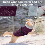 Lelepet Dog Jackets for Large Dogs Waterproof Dog Coat with Adjustable Fit | Reflective Fleece Vest with Adjustable Buckle Hook & Loop Windproof Cold Weather Coats for Small Medium Large Dogs, Labrador
