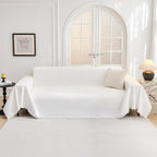 MYSKY HOME Couch Cover for Dogs Washable Couch Covers for 3 Cushion Couch Sofa Super Soft Sofa Slipcover Non Slip Sofa Cover, Chenille Sofa Covers for Dogs, Furniture Protector, 71"x150", White