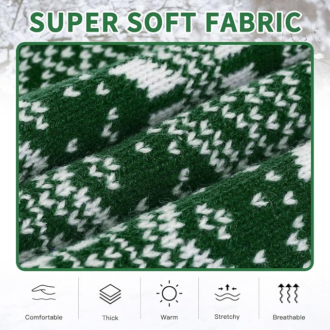 HOMIMP Dog Sweater Argyle - Warm Sweater Winter Clothes Puppy Soft Coat, Ugly Dog Sweater for Small Medium and Large Dogs, Pet Clothing Boy Girl, Green M