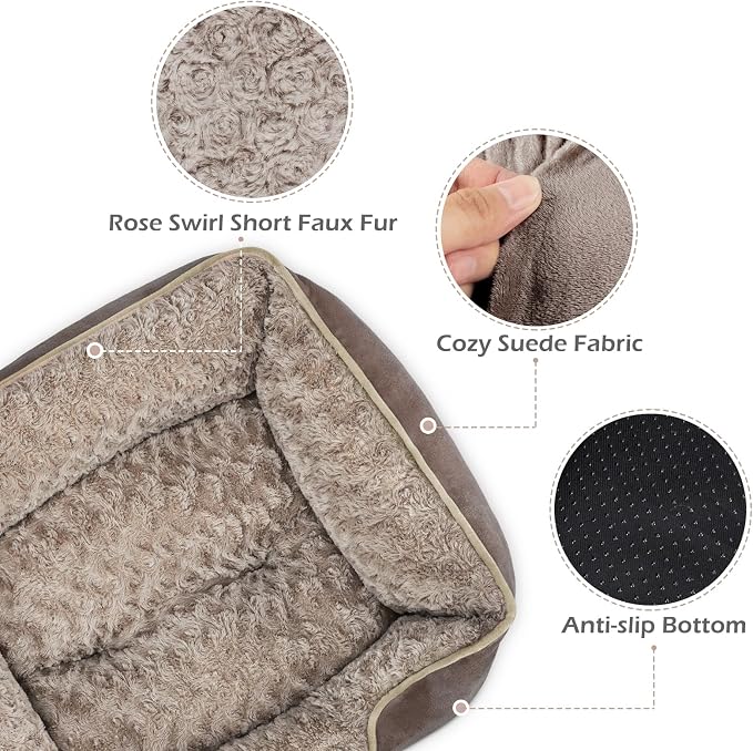 INVENHO XX-Large Dog Bed Rectangle Washable Orthopedic Soft Calming Sleeping Durable Pet Cuddler with Anti-Slip Bottom