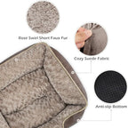 INVENHO Medium Dog Bed Rectangle Washable Orthopedic Soft Calming Sleeping Durable Pet Cuddler with Anti-Slip Bottom