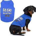 Parisian Pet Dog Shirt – 100% Cotton Shirts for Large Dogs – Blue Sleeveless Pet Clothes – Lightweight and Breathable Dog Apparel – Boy Little Brother Dogs Clothes - Stretchy Pet T Shirts