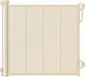 Spaceany Reinforced Retractable Baby Gate or Mesh Dog Gate,Easy to Use for Stairs, Doorways, Hallways, Indoor, Outdoor, Wide Pet Gate 33.5" Tall, Extends to 45" Wide, Cream