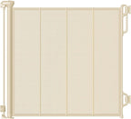 Spaceany Reinforced Retractable Baby Gate or Mesh Dog Gate,Easy to Use for Stairs, Doorways, Hallways, Indoor, Outdoor, Wide Pet Gate 33.5" Tall, Extends to 45" Wide, Cream