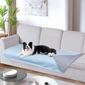 Cooling Blanket for Dogs - Q-MAX>0.4 Waterproof Pet Throw Blanket Bed Cover, Non-Slip Dog Blankets for Couch Protector, Washable Furniture Cover for Summer, Pearl Blue,30x70