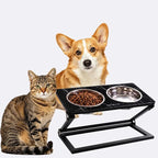 Elevated Dog Bowl, Adjustable Height and Tilt Angle Dog Bowl Stand | Precisely Adjust Height And Tilt Angle, Easy To Clean, Equipped With 2 Stainless Steel Food Bowls, Sturdy And Durable.