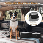 Newget 304 Stainless Steel Dog Bowl Set with Lids, 24oz Foldable Pet Dishes | Dual Food & Water Pet Bowl, Anti-Skid, Keeps Food Fresh, Easy to Install, for Small - Large Dogs/Cats - Indoor & Outdoor Use