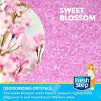 Fresh Step Cat Litter Crystals Deodorizer, Sweet Blossom Scent, 30 Oz | Non-toxic crystals, sweet blossom scent, odor neutralizing, any litter box