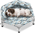 Elevated Dog Bed with Bolster, Raised Cooling Orthopedic Dogs Cot Small | Hexagon Outdoor Dog Bed with Metal Frame for Up to 50 lbs, Portable Dog Hammock for Patio Camping, Breathable, Off the Ground