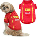 Parisian Pet Spain Dog Jersey - Breathable Mesh Puppy Football Jersey - Lightweight Stretch Sporty Dog Clothes - Summer Shirts for Medium Dogs - Soccer Jersey for Dogs - Sportswear Pet Clothes