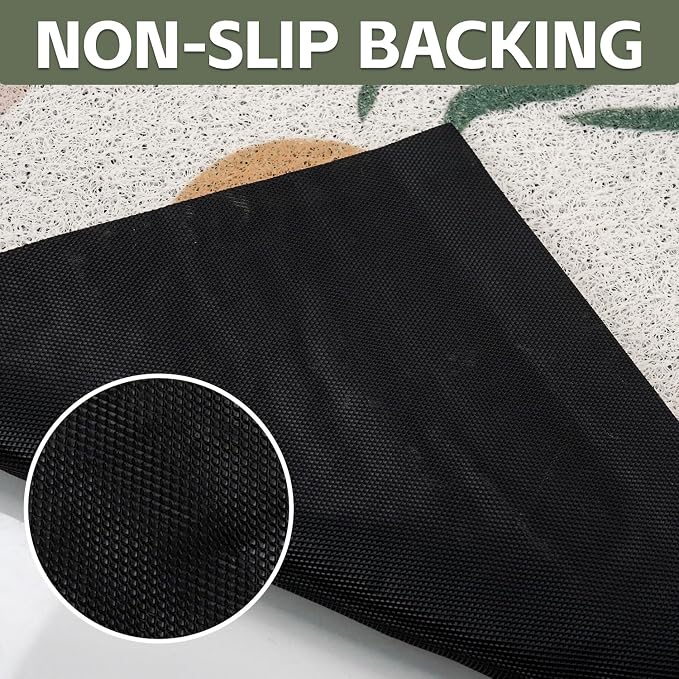 Cat Litter Mat Litter Trapping Mat, 24"x15" Waterproof Urine Proof Litter Box Mat Catcher Mat Non-Slip Washable for Kitty Kitten, Orange