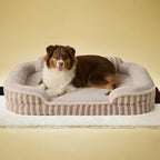 LE SURE Cute Cozy High Back Orthopedic Dog Beds Large Sized Dog,35" Hazel | Waterproof Pet Bed with Sides, Aesthetic Comfy Egg-Crate Foam Pet Couch Sofa, Removable Washable Cover, Non-Slip Bottom