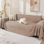 Couch Cover for 2 Cushion Sofa, Washable Cat Scratch Proof Sofa Covers Love Seat L Shape Soft Sectional Sofa Slipcover Furniture Protector for Dogs Pets Kids, 71" x 118", Khaki