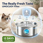 Cat Water Fountain Filter Replacement: 6 PCS Carbon & Sponges | Compatible with UMOCUOY/GIOTOHUN/HOOISE/ATMZIQXR/IHOUONE 74oz/88oz/108oz Stainless Steel Cat Fountains