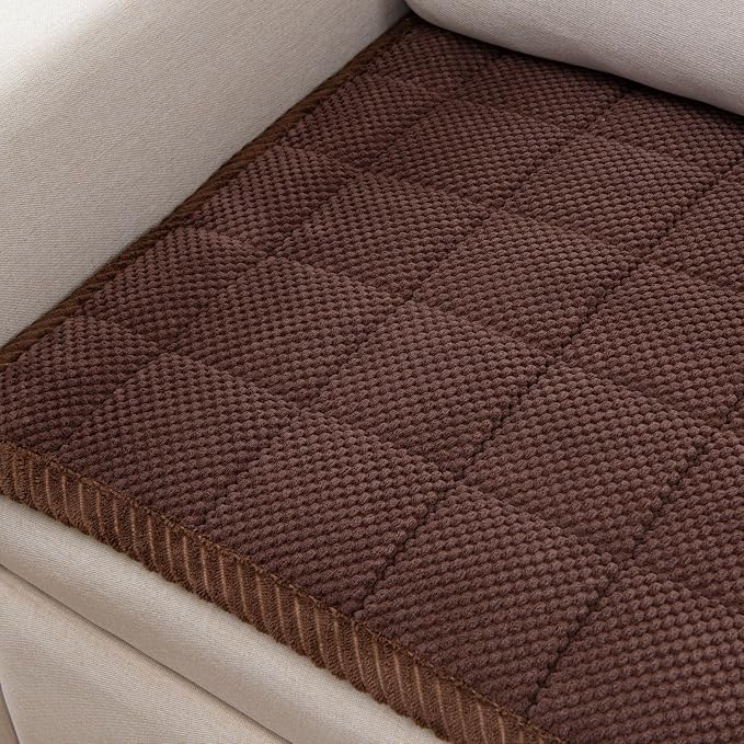 Pet Couch Covers,Couch Cover for Dogs Washable,Anti Slip Dog Sofa Covers Couch Protector Sofa Mat,Seat Cover,Dog Mat,Pet Pad for Furniture 1 Piece (Brown, 21''x21''/Square)