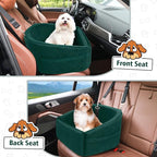NEEZUKAR Dog Car Seat for Small Medium Dogs,Detachable Washable Dog Booster Seat Under 30lbs, Pet Car Seats Travel Bed with Storage Pockets and Safety Belt(Green)