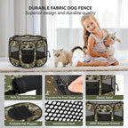 Siedihit Playpen for Small Dog Cat, Dogs Tent Crate Cage Indoor | Outdoor, Portable Pop Up Dog Kennel with Carrying Bag for Rabbits (Green Camo, Small)