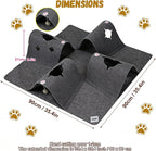 Cat Tunnel Play Mat for Indoor Cats, Felt Interactive Pet Toy with Hidden Ball, Enrichment Activity Rug, Collapsible Cave for Kittens & Small Pets (Dark Gray)