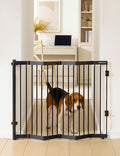 No Pawblems Retractable Safety Gate, Metal Adjustable Dog Gate for Doorways, Stairs & Hallways, Expands to 38" Wide, Auto Retract Design, No Bottom Bar, Black